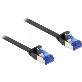 Câble plat RJ45, Cat.6a, 1 m, noir