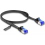 Câble plat RJ45, Cat.6a, 1 m, noir