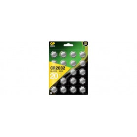 'GP 8716778919841 CR2032 Piles au Lithium Piles Bouton, Marque 3 V, 20 Lot de 2 x 2 x 0,3 cm