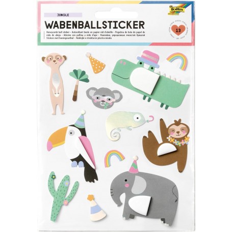 folia Sticker boule en papier JUNGLE