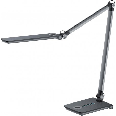 Hansa Lampe de bureau LED "Wave", socle, gris mtallique