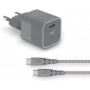 CS 20W 1 Port C PD + Câble C/C 1,2m Recyclé Gris