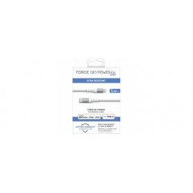 Cable Renforcé C/MFI 3A 1,2m Recyclé Blanc