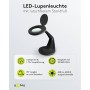 Lampe Loupe à LED sur Pied, 6 W, noir450 lm, lentille en verre de 100 mm, grossissement 1,75 fois, 3 dioptries