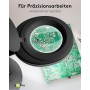 Lampe Loupe à LED sur Pied, 6 W, noir450 lm, lentille en verre de 100 mm, grossissement 1,75 fois, 3 dioptries