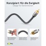 Câble 1 en 2 RCA, 2 m, Sharkskin GreyConnecteur Cinch (woofer, center) Connecteur Cinch (woofer, center)