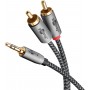 Câble Adaptateur Audio AUX, Fiche Jack 3,5 mm vers Fiche RCA Stéréo, 0,5 m, Sharkskin GreyConnecteur Jack 3,5 mm (3 broches, sté