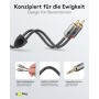 Câble Adaptateur Audio AUX, Fiche Jack 3,5 mm vers Fiche RCA Stéréo, 0,5 m, Sharkskin GreyConnecteur Jack 3,5 mm (3 broches, sté