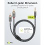 Câble Adaptateur Audio AUX, Fiche Jack 3,5 mm vers Fiche RCA Stéréo, 0,5 m, Sharkskin GreyConnecteur Jack 3,5 mm (3 broches, sté