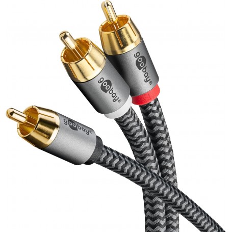 Câble 1 en 2 RCA, 3 m, Sharkskin GreyConnecteur Cinch (woofer, center) Connecteur Cinch (woofer, center)