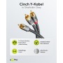 Câble 1 en 2 RCA, 3 m, Sharkskin GreyConnecteur Cinch (woofer, center) Connecteur Cinch (woofer, center)