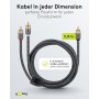 Câble 1 en 2 RCA, 3 m, Sharkskin GreyConnecteur Cinch (woofer, center) Connecteur Cinch (woofer, center)