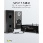 Câble 1 en 2 RCA, 3 m, Sharkskin GreyConnecteur Cinch (woofer, center) Connecteur Cinch (woofer, center)