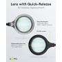 Lampe Loupe à LED avec Pince, 6 W, noir480 lm, lentille en verre de 100 mm, grossissement 1,75 fois, 3 dioptries