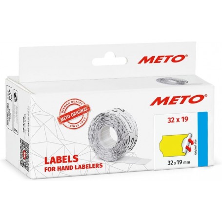 METO tiquette pour tiqueteuse de prix, 32 x 19 mm, jaune