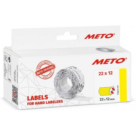 METO tiquette pour tiqueteuse, 22 x 12 mm, jaune