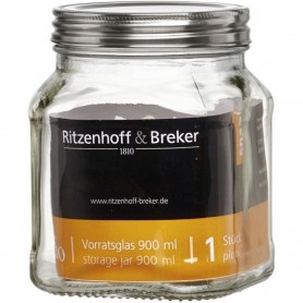 Lot de 4 : Ritzenhoff & Breker Bocal 'VIO', carré, 0,9 l