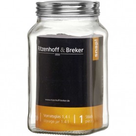 Lot de 4 : Ritzenhoff & Breker Bocal 'VIO', carré, 1,4 l