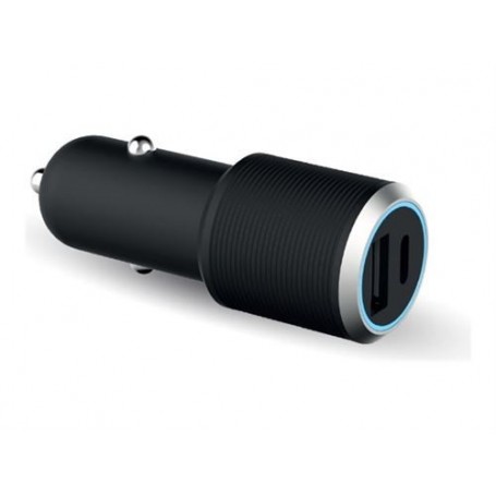 Chargeur voiture 2 ports A+C PD 37W Recyclé Noir