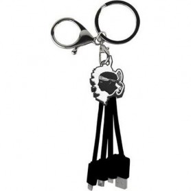 Cbl Andy USBA to USBC/Micro/Light 15cm Corse Noir