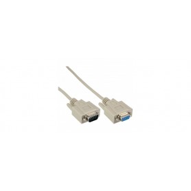 10er Bulk-Pack InLine® Serial Cable molded DB9 male to female 1:1 grey 15m