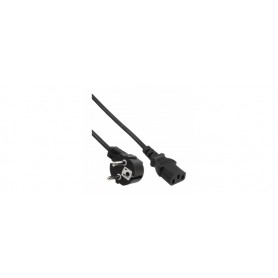 15pcs. Bulk-Pack InLine® Power cable, CEE7/7 angled to IEC-C13, black, H05VV-F, 5m