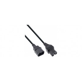 40pcs. pack Bulk-Pack InLine® Power Cable extension C15 straight to C14 socket straight black 1.8m