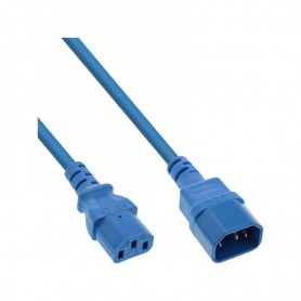 55pcs. Bulk-Pack InLine® Power cable extension, C13 to C14, blue, 1m