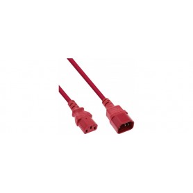 55pcs. Bulk-Pack InLine® Power cable extension, C13 to C14, red, 1m