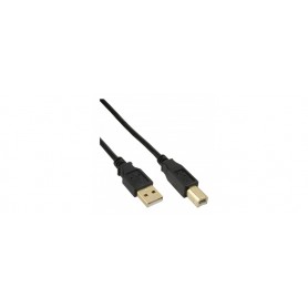 70pcs. Bulk-Pack InLine® USB 2.0 Cable Type A male to B male black gold plated 2m