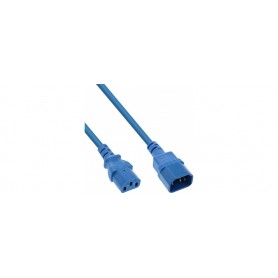 75pcs. Bulk-Pack InLine® Power cable extension, C13 to C14, blue, 0.5m