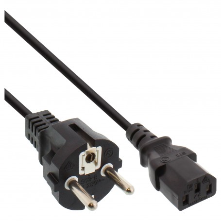 40pcs. pack Bulk-Pack InLine® Power Cable German 3 Pin IEC C13 H05VV-F 3x0.75mm² black 1.5m