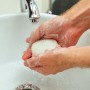 HYGOSTAR Mini-savon pour les mains, diamtre: 40 mm, blanc