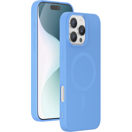 Coque Silicone Magsafe IP16 Pro Bleu