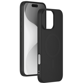 Coque Silicone Magsafe IP16 Pro Max Titane Noir
