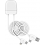 ICE-TAG Cable A+C/USBC+Lightning 1m GRS Blanc