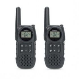 Set de Talkie-Walkie | 2 combinés | Jusqu\'à 10 km | Canaux de fréquence: 8 | PTT / VOX | Jusqu\'à 3 heures | Sortie casque | Noir