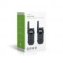 Set de Talkie-Walkie | 2 combinés | Jusqu\'à 10 km | Canaux de fréquence: 8 | PTT / VOX | Jusqu\'à 3 heures | Sortie casque | Noir