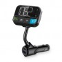 Transmetteur FM audio pour voiture | Appels Mains Libres | Appels mains libres | 2 \" | Écran noir blanc | Bluetooth® | PD 20 W / QC 3.0 | Charge rapide | Amplification des basses | Google Assistant / Siri | Noir