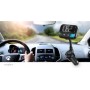 Transmetteur FM audio pour voiture | Appels Mains Libres | Appels mains libres | 2 \" | Écran noir blanc | Bluetooth® | PD 20 W / QC 3.0 | Charge rapide | Amplification des basses | Google Assistant / Siri | Noir