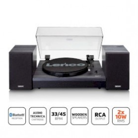 Lecteur de disques avec Bluetooth® et deux haut-parleurs externes noir