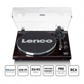 Lecteur de disques avec transmission Bluetooth® brun foncé