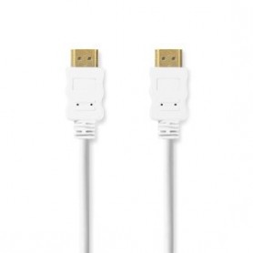 Câble HDMI Haute Vitesse avec ethernet | HDMI™ Connecteur | HDMI™ Connecteur | 4K@60Hz | ARC | 18 Gbps | 2.00 m | Rond | PVC | Blanc | Label