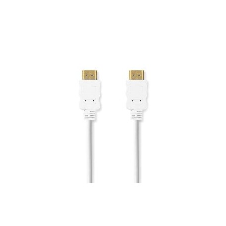 Câble HDMI Haute Vitesse avec ethernet | HDMI™ Connecteur | HDMI™ Connecteur | 4K@60Hz | ARC | 18 Gbps | 2.00 m | Rond | PVC | Blanc | Label