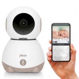 Moniteur bébé WiFi avec caméra Blanc/Taupe