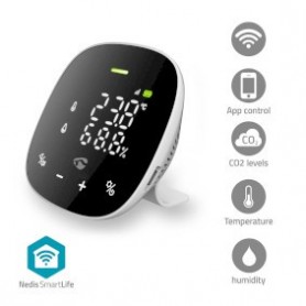 Moniteur de qualité de l\'air SmartLife | Wi-Fi | Affichage inclus | Dioxyde de carbone (CO2) / Humidité / Température | Android™ / IOS | Blanc / Noir