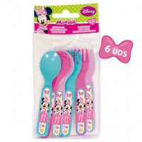 DISNEY - MINNIE - set de 6 couverts ( 3 fouchettes et 3 cuillères)