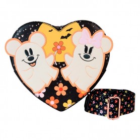 Loungefly Disney Mickey &38 Minnie Floral Ghost shoulder bag