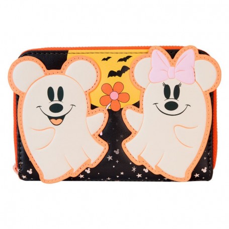 Loungefly Disney Mickey &38 Minnie Floral Ghost wallet