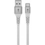 Câble Textile USB-C™ vers USB-A Super-Doux avec Connecteurs Métalliques, 1 m, blanccâble de connexion élégant et extra-robuste pour les appareils dotés d\'un connecteur USB-A ou USB-C™